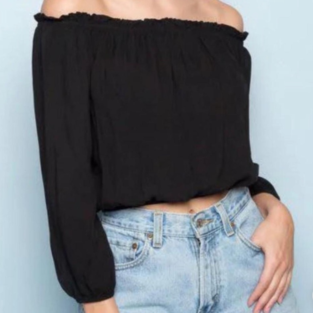Brandy Melville Black Off-the-Shoulder Top
